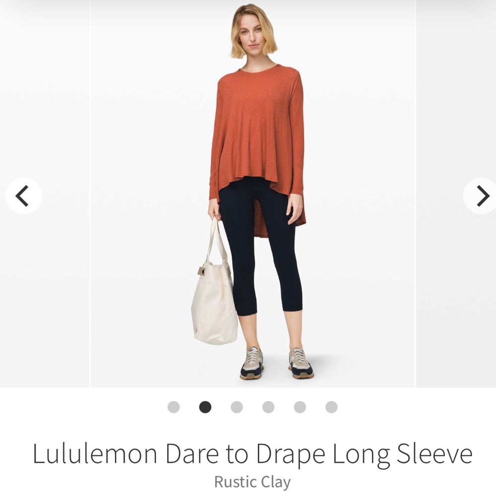 Lululemon Dare to Drape Rustic Clay Long Sleeve